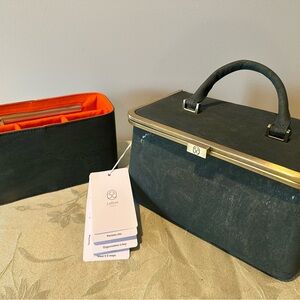 Laflore Green Portable Vanity Case with Orange Interior